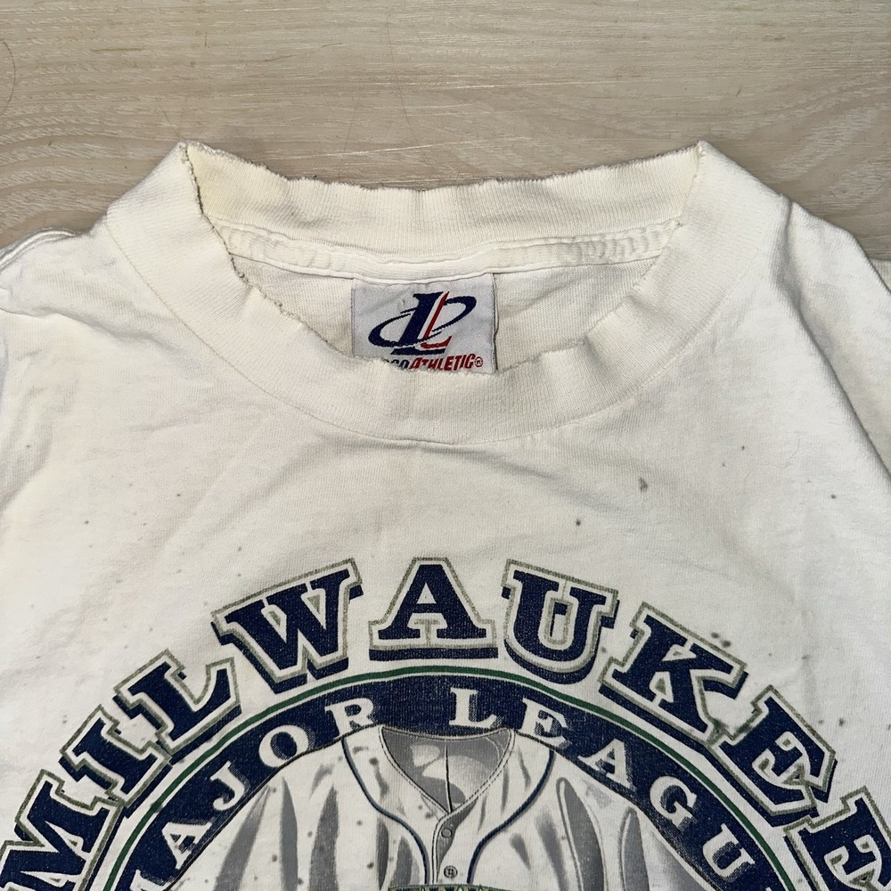 VTG Milwaukee Brewers Shirt Adult Large MLB Major League Baseball 98‎ Distressed - Picture 3 of 5